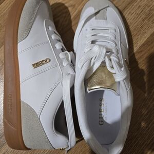 Guess White and Gold Sneakers